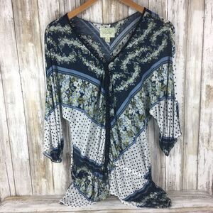 Deletta Anthropologie Urban Outfitters Tunic top Blouse 3/4 sleeve size Small